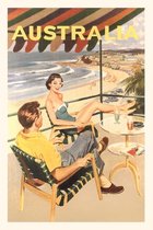Pocket Sized - Found Image Press Journals- Vintage Journal Couple In Australia Travel Poster