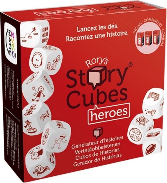 Thumbnail van een extra afbeelding van het spel Spellenbundel - Dobbelspel - 2 Stuks - Rory's Story Cubes Heroes & Halli Galli
