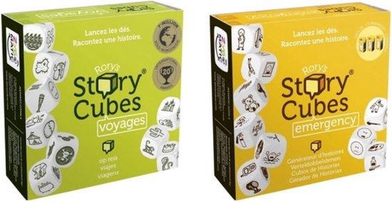 Afbeelding van het spel Spellenbundel - Dobbelspel - 2 Stuks - Rory's Story Cubes Voyages & Emergency