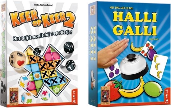 Afbeelding van het spel Spellenbundel - Dobbelspel - 2 Stuks - Keer op Keer 2 & Halli Galli