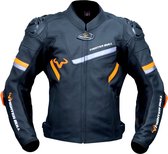 Fighter Bull 625 leren motorjas Heren- zwart oranje- maat L