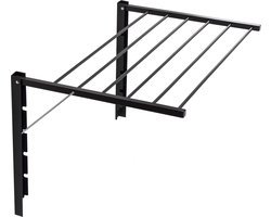 Droogrek - Opklapbare badkamerdroger aan de muur gemonteerd - 80 cm Zwart
