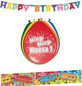 HAPPY BIRTHDAY PARTY! | Hiep Hiep Hoera | Afzetlint | Ballonnen | Slinger | Verjaardag | Gekleurd | Happy Birthday | Party