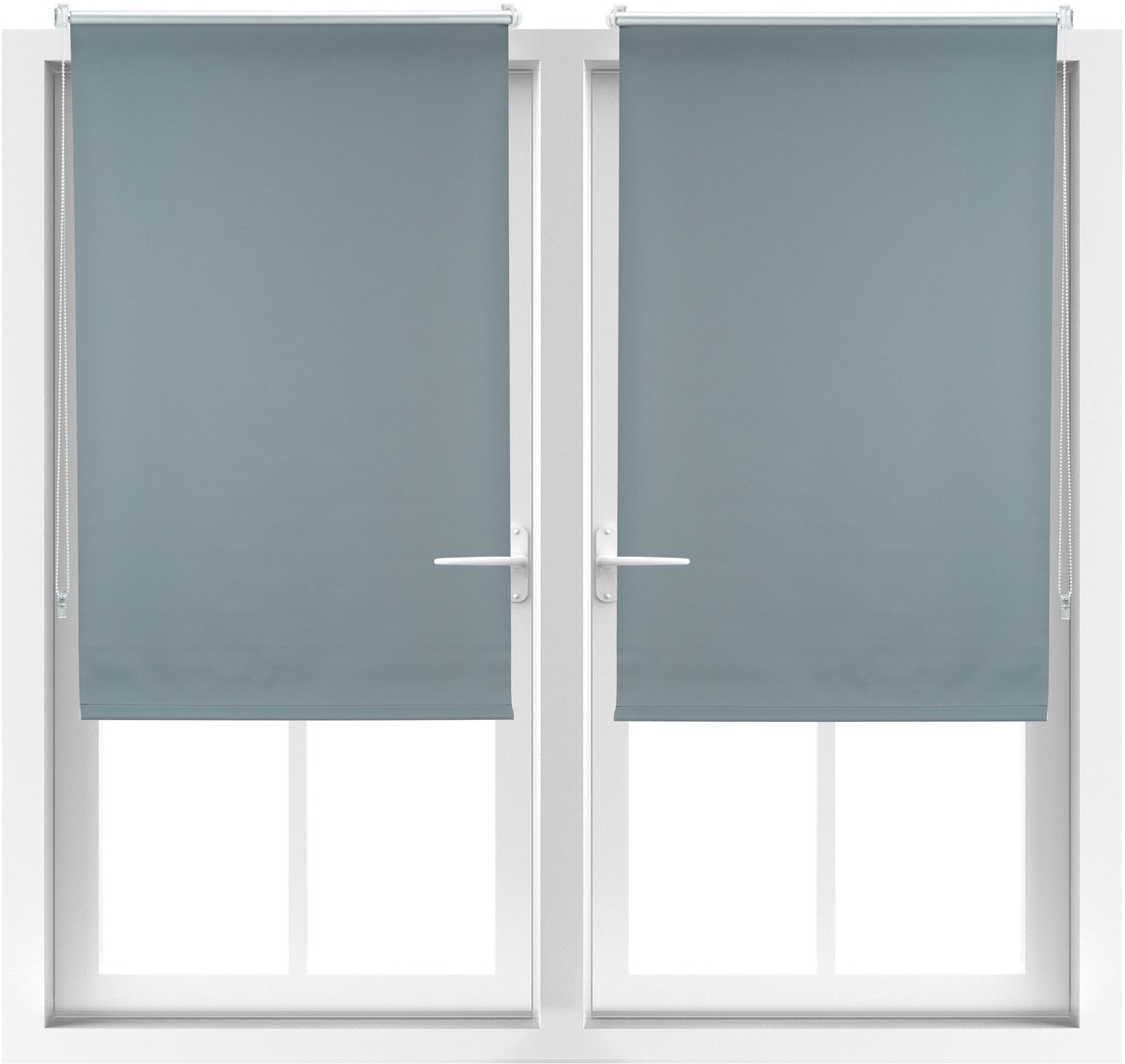 2x verduisteringsrolgordijn grijs - thermo rolgordijn zonder boren - 60x160 cm