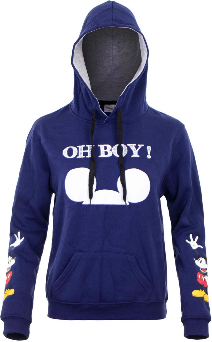 Mickey Mouse - Hoodie - Sweater met Capuchon - OH BOY - Blauw - Maat M