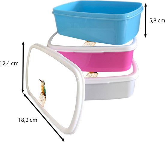 Lunch box Wit - Lunch box - Boîte à pain - Martin-pêcheur - Ressorts - Perche - 18x12x6 cm - Adultes
