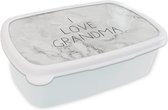 Broodtrommel Wit - Lunchbox - Brooddoos - Quotes - I love grandma - Spreuken - 18x12x6 cm - Volwassenen