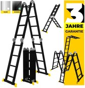 Craftfull 6 in 1 Knikladder CF-104A Aluminium Multifunctionele Ladder Vouwladder 4.7m Zwart