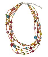 Ketting - Versierd met kraaltjes - Multicolor - 45+9 Centimeter, verstelbaar - Damesdingetjes