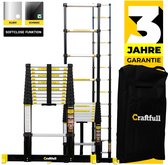 Craftfull Soft-close Telescopische Ladder CF-101B Aluminium Ladder- Zwart 3.8m