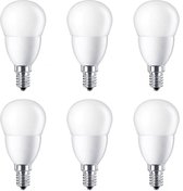 Greenways - Led Lampen - E14 - 5.5Watt (40w) -Kogel (vorm) - Warm wit licht - 2700K - 5.5W (vervangt 40w) - Kleine fitting - Mat - Zuinig - Niet dimbaar - 6 STUK(S)