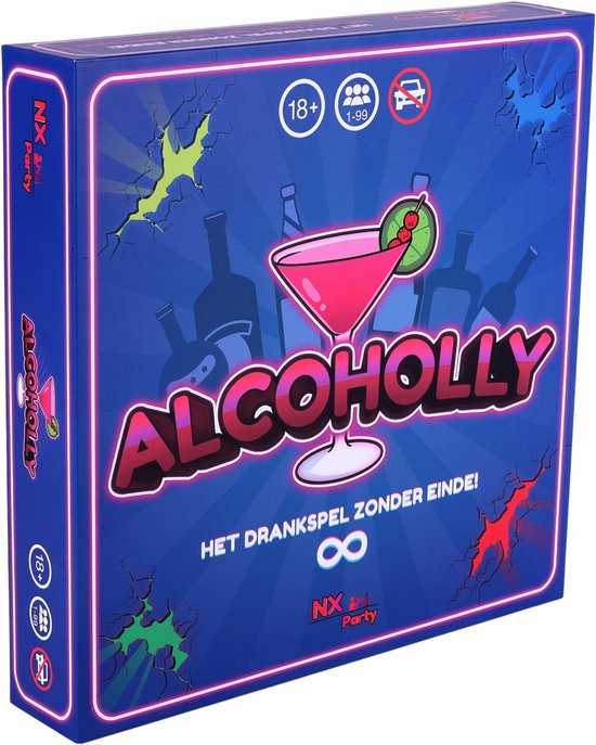 Afbeelding van het spel NX Party - ALCOHOLLY - Drankspel - Nederlandstalig - Bordspel - Spelletjes voor volwassenen - Drank spelletjes