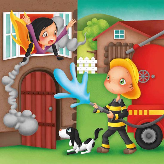 Eurekakids Puzzle 4 en 1 Pompiers - Quatre puzzles pour enfants dans une jolie boîte