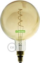 LEDatHOME - XXL LED Gouden Gloeilamp - Sphere G200 Gebogen Dubbele Spiraal filament - 5W E27 Dimbaar 2000k