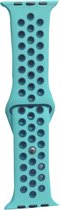 Hidzo Horlogebandje - Geschikt voor Apple Watch Series 1/2/3/4 - 38MM / 40MM - Siliconen - Turquoise/Blauw