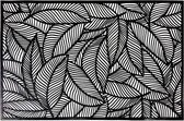 YILTEX - Placemats - Onderlegger - Tafeldecoratie - Set van 6 stuks - Zwart placemat bladeren - 30 x 45cm