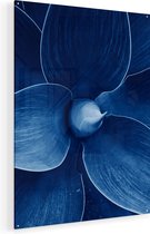 Artaza Glasschilderij - Blauwe Agave Plant - Bloem - 90x120 - Groot - Plexiglas Schilderij - Foto op Glas