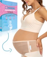 Premium Buikband  Verstelbaar Zwangerschapsband Tegen rugpijn en bekkeninstabiliteit – Zwangerschap – Zwangerschapscadeau Beige