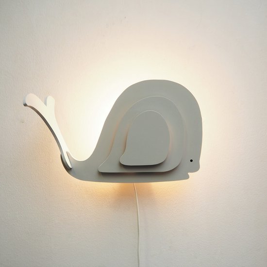 Arnhout Lief Wandlampje Walvis grijs voor baby en kinderkamer van Arnhout — afbeelding 4