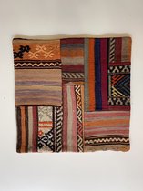 Authentieke Kussen  – 50 x 50 cm - Kelim gemaakt kussen - 100 % Wol - handgeweven kelim kussen- Turkse kussen