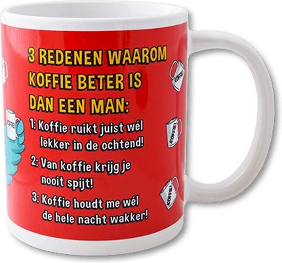 Paper Dreams - Funny Mug | 3 redenen waarom koffie | bol.com
