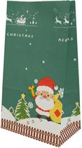 GEAR 3000® kerstverpakking - kerstzakjes - inpakpapier - groen kerstman - 23 x 13 cm - 4 stuks