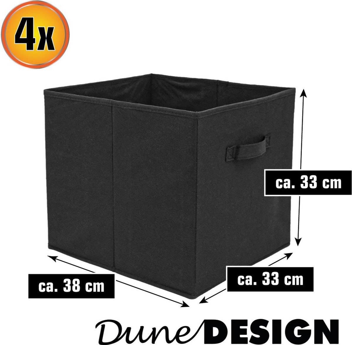4 boîtes de rangement Kallax 33x38x33 Cube en Tissu avec Poignée Panier  Pliable