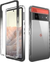 Google Pixel 6 Pro Hoesje Volledig Schokbestendig Cover Zwart Clear