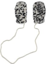 Baby Fluffy Wantjes Luipaard print - Grijs - 3-18 mnd