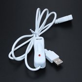 Ninzer USB Verlengsnoer kabel met Aan/Uit Schakelaar - 1 meter | Wit