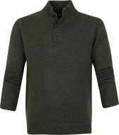 Suitable - Lamswol Mocker Pull Donkergroen - Heren - L - Modern-fit - Mannen wintertrui van Wol