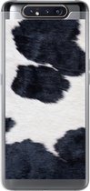 Geschikt voor Samsung Galaxy A80 hoesje - Afbeelding van een zwart-witte koeienhuid - Siliconen Telefoonhoesje