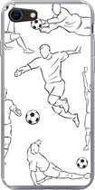 Geschikt voor iPhone 7 hoesje - Een illustratie van spelers in verschillende posities - Jongetje - Meisje - Kinderen - Siliconen Telefoonhoesje