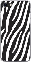 Geschikt voor iPhone SE 2020 hoesje - Dieren - Zebraprint - Zwart - Siliconen Telefoonhoesje
