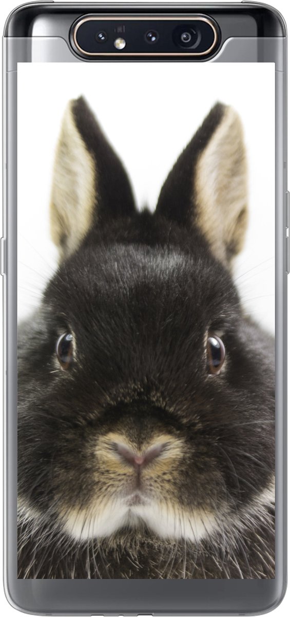 Telefoonhoesje Geschikt voor Samsung Galaxy A80 hoesje - Konijn - Huisdieren - Vacht - Siliconen Telefoonhoesje Telefoonhoesje