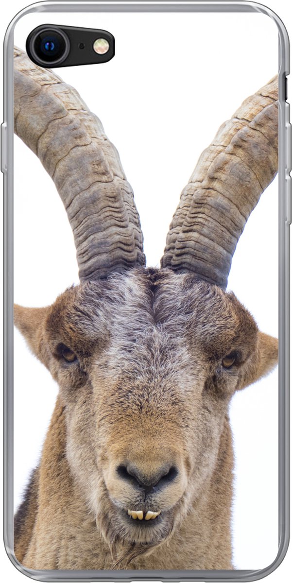 Telefoonhoesje Geschikt voor iPhone 7 hoesje - Steenbok - Dieren - Hoorn - Siliconen Telefoonhoesje Telefoonhoesje
