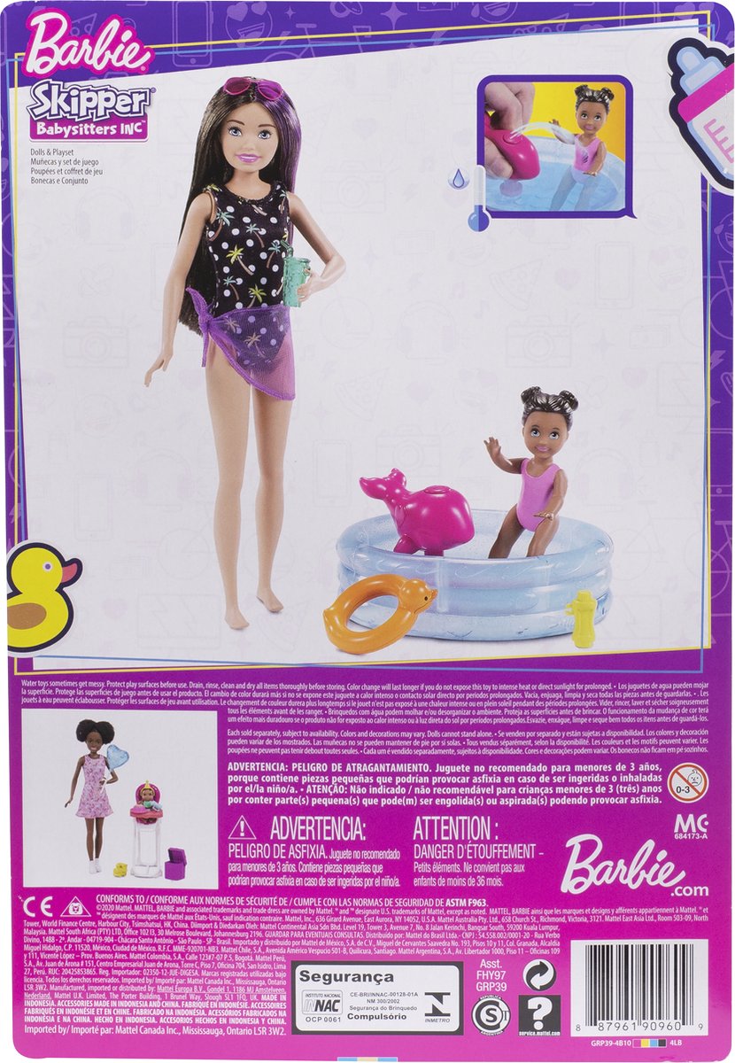 Coffret petite fille et voiture! Barbie Skipper Baby-Sitter avec