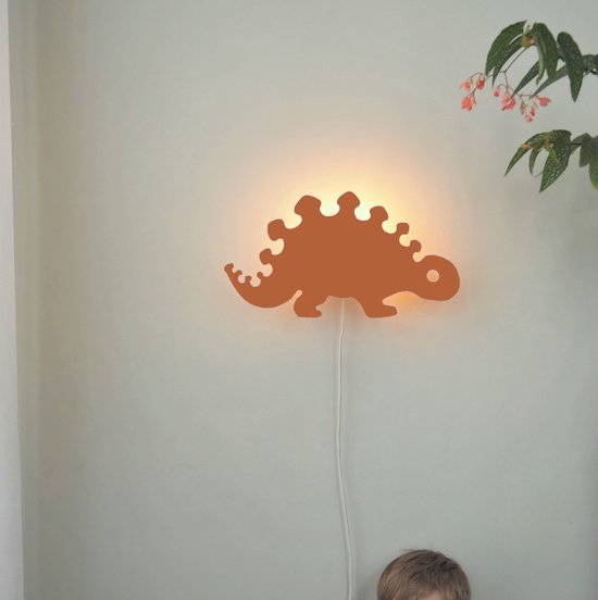 Arnhout - Dino - Oranjerood - Leuke wandlamp - kinderkamer — afbeelding 2