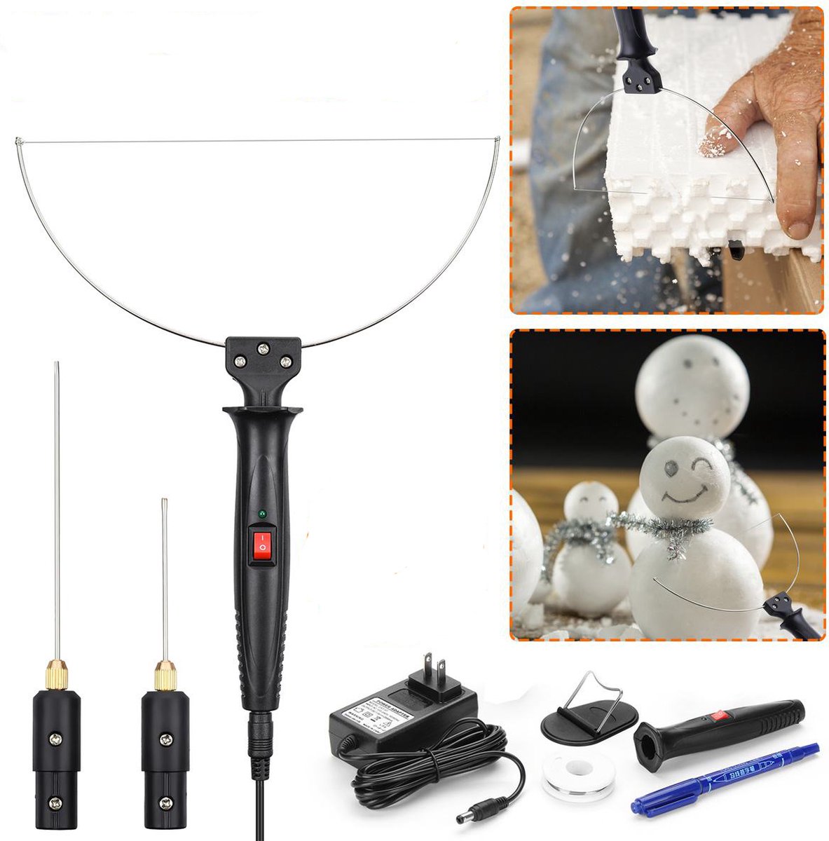 Styrofoam Snijder Piepschuimsnijder Thermozaag Max. Snijdikte 42cm Max. Snijlengte 127cm Piepschuim Snijapparaat Professioneel Schuin Snijden 0-90° Schuimsnijder met 6 Snijdraden voor Snijden | NL