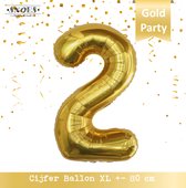 Cijfer Ballon 2 Jaar * Hoera 2 Jaar Snoes * 80 cm Verjaardag Nummer Ballon * Snoes * Verjaardag Versiering * Kinderfeestje * Goud* Gold Party * Nummer Ballon 2