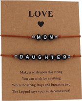 Mama armband - mom - daughter / mama - dochter armband - 2 stuks - bruin