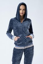 Belmanetti Huispak Dames Volwassenen Bamboo Velours | Joggingpak Dames | Trainingspak Dames | Lange Mouw Lange Broek | Calgary Bamboo Niki 3233/560 Nightshadow 44