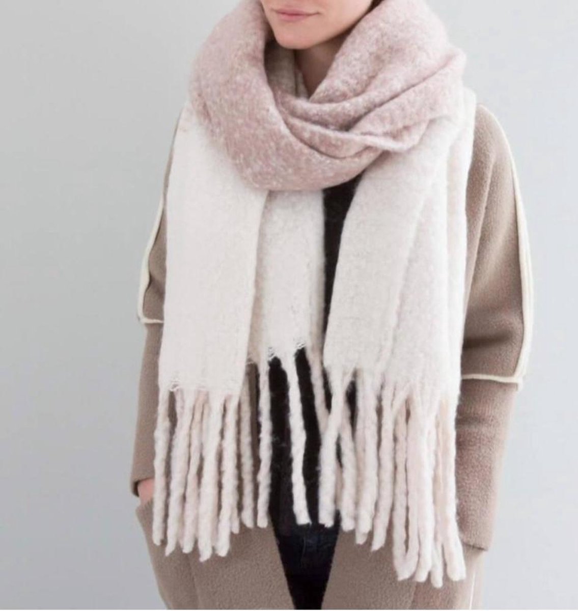 Echarpe d'hiver - extra longue - écharpe oversize - rectangle blush pink  beige | bol.com
