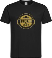 Zwart T-Shirt met “ Legend sinds 1972 “ print Goud Size XS