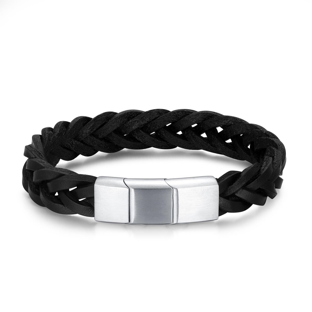 Di Lusso - Armband Izak - Rundsleder - Zwart - Heren - 22 cm