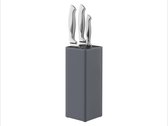 ERNESTO® Messenblok grijs - Vrolijk messenblok met flexibele, beschermende binnenkant Geschikt voor: 5-6 messen Lemmetlengte: max. 20 cm