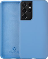 Coverzs Luxe Liquid Silicone case Samsung Galaxy S21 Ultra - lichtblauw