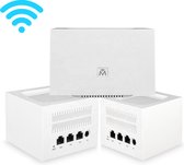 LaVidaLuxe® WHITE Mesh Wifi Systeem - 3 pack - Dual band 2.4g & 5G - Wifi Repeater - MU- MIMO Technology - 1200MBps