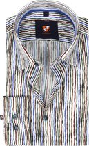 Suitable - Overhemd Inked Stripes Multicolour - 41 - Heren - Slim-fit