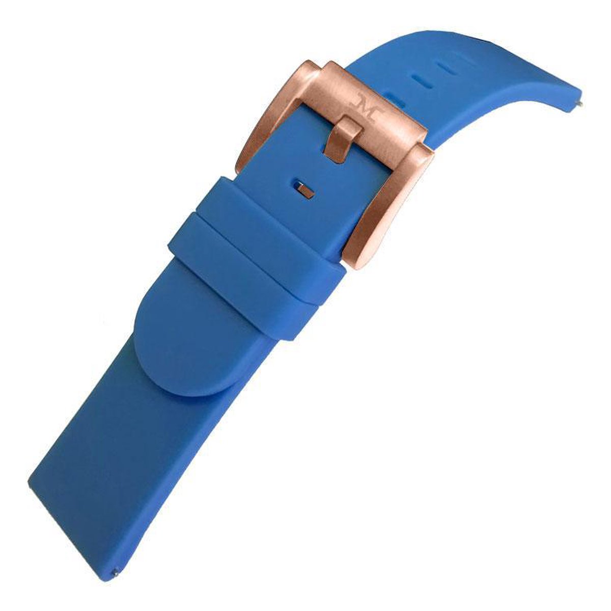 Marc Coblen - TW Steel Horlogeband Blauw Silicone Rose Gesp - 22mm